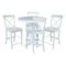 International Concepts 36 in. Solid Wood Round Extension Dining Table with 4 Counter Height Stools in White K08-36RXT-23-S6132-4 - alternate 1